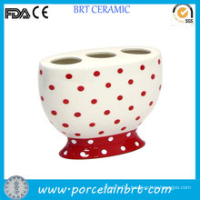 Red Dotted Decorative Toothbrush Holder